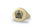 Engraved Hindu Jayanti Signet Ring - Personalized Hindu Ring - Indian Ring - Bold Statement Ring