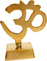 Crafts of India Handcrafted Brass Om/Aum Table Top Decor - Elegant Spiritual Yoga Meditation Symbol for Home or Office