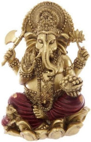 Puckator Gold and Red Ganesh Statue 16cm - Ganesh Ganesha Idol Statue Statues For Home Decor - Ganapati Ganpati Indian Decoration Decorations Home -Hindu Gift Gifts Items For Women