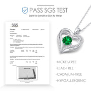 CDE Necklaces for Women Birthstone Pendant, Sterling Silver Love Heart Rose Gold Jewellery Gifts for Mum Her Wife Girlfriend Anniversary Birthday Mothers Day