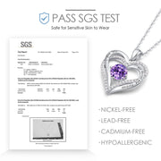 CDE Necklaces for Women Birthstone Pendant, Sterling Silver Love Heart Rose Gold Jewellery Gifts for Mum Her Wife Girlfriend Anniversary Birthday Mothers Day