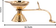 Traditional Brass Panch Aarti Diya for Puja Essential Pooja Article for Aarti Arti Deepak Deepam for Home Temple Décor Accessory Gifts (Panch Aarti Diya)