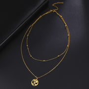 LIKGREAT Women Necklace Indian Yoga Aum Om Ohm Sanskrit Pendant Necklaces Hindhu Symbol Jewelry for Women Girls