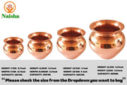 NAISHA Indian 100% Copper Kalash, Lota for Puja Wedding Purpose Temple Decoration 500 ML (10 CM, Height)