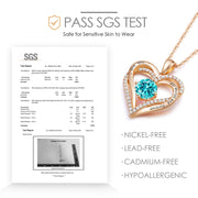 CDE Necklaces for Women Birthstone Pendant, Sterling Silver Love Heart Rose Gold Jewellery Gifts for Mum Her Wife Girlfriend Anniversary Birthday Mothers Day