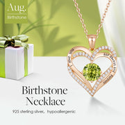CDE Necklaces for Women Birthstone Pendant, Sterling Silver Love Heart Rose Gold Jewellery Gifts for Mum Her Wife Girlfriend Anniversary Birthday Mothers Day