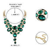 Ever Faith Sparkly Rhinestone Crystal Vintage Style Art Deco Chunky Bib Statement Teardrop Necklace