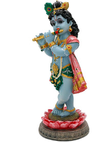 alikiki Hindu God Lord Krishna Statue - 8.3”H India Idol Krishna Figurine Puja Item Pooja Gift for Indian Diwali Home Altar Temple Mandir Meditation Room Yoga Studio Spiritual Decors