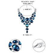 Ever Faith Sparkly Rhinestone Crystal Vintage Style Art Deco Chunky Bib Statement Teardrop Necklace