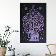 AVA Collections Tapestry Multicoloured Wall Hanging Psychedelic Tapestries Indian Cotton Poster Picnic Sheet Wall Decor Blanket Wall Art Hippie Bedroom Décor (Purple, Meditation Yoga)