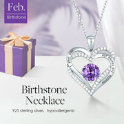 CDE Necklaces for Women Birthstone Pendant, Sterling Silver Love Heart Rose Gold Jewellery Gifts for Mum Her Wife Girlfriend Anniversary Birthday Mothers Day