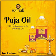Satvik 450ml Pure Puja Oil for Diya | Smokeless Til Oil for Aarti & Festivals | Handmade Sesame for Deepam | Daily Puja & Hawan Essentials | Available in 450ml & 900ml