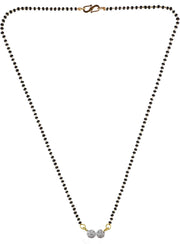 Efulgenz Indian Mangalsutra for Women CZ Cubic Zirconia Pendant Necklace Wedding Bridal Indian Jewelry Black Beaded Delicate Strand Necklace Statement Jewelry for Women, Copper, not known, Copper