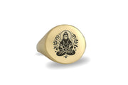 Engraved Hindu Jayanti Signet Ring - Personalized Hindu Ring - Indian Ring - Bold Statement Ring