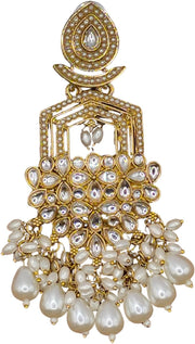 Versatile Handmade Kundan Jewelry Set, Gold Plated, Meenakari, Pearl Drops, Indian Jewelry, Party Wear, Traditional, Festive, Indian Ethnic Jewelry, Bridal, Wedding, Pooja, Earrings, Maang Tikka 244