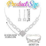 Zoestar Crystal Bridal Wedding Jewelry Set Rhinestone Necklace Earrings Sets Formal Costume Jewelry for Women and Brides