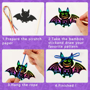 JULMELON 36 PCS Diwali Crafts, Rainbow Scratch Art DIY Scratch Paper Cards Magic Color Diwali Gifts Arts and Craft Kits Bulk Happy Diwali Party Favors School Activities Games