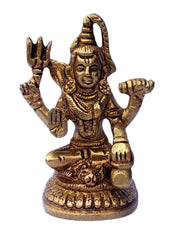 Crafts of India Lord Vishnu Small Brass Statue - Divine Décor, 3-inch Handcrafted Hindu Sculpture for Home Altar and Spiritual Spaces