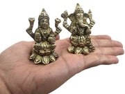 Crafts of India Lord Vishnu Small Brass Statue - Divine Décor, 3-inch Handcrafted Hindu Sculpture for Home Altar and Spiritual Spaces