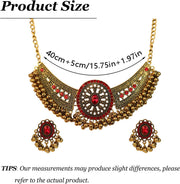 Indian Jewelry Sets for Women Indian Wedding Bridal Traditional Bohemian Jewellery Set Antique Oxidized Ethnic Party Prom Wear Statement Necklace Earring
