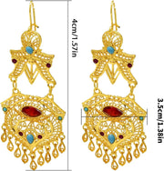 Women's Trend Gold Plated Indian Jhumka Earrings Geometric Dangle Banquet Fashion Jewelry Accessories Stylish Outfits Engagement Earrings