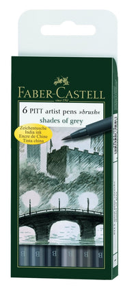 Faber-Castell Art & Graphic Pitt Artist Pen India Ink Pen, Black, Wallet Of 4, For Art, Craft, Drawing, Sketching, Home, School, University, Colouring