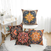 HOSTECCO Aztec Tribal Cushion Covers 45x45 cm Pack of 4 Ethnic Geometric Cushion Cases Western Decorative Pillow Cases for Sofa Bed