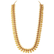 Aheli Wedding Wear Gold Tone Goddess Engraved on Coin Long Necklace Set South Indian Traditional Bollywood Fashion Jewelry Set for Women