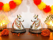 BangBangDa Hindu God Cow Nandi Figurines - 4.5