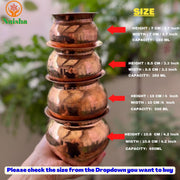 NAISHA Indian 100% Copper Kalash, Lota for Puja Wedding Purpose Temple Decoration 500 ML (10 CM, Height)