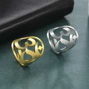 Om Ring for Women Men Stainless Steel Indian Sanskrit Symbol Aum Om Ohm Opening Ring Meditation Jewelry Gift