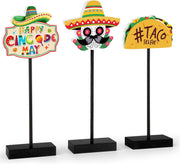 3 Pcs Happy Diwali Table Decorations Indian Festival of Lights Wooden Signs for Hindu Deepavali Party Decor (Diwali)