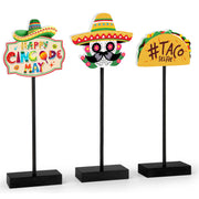 3 Pcs Happy Diwali Table Decorations Indian Festival of Lights Wooden Signs for Hindu Deepavali Party Decor (Diwali)