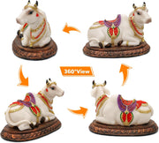 BangBangDa Hindu God Cow Nandi Figurines - 4.5