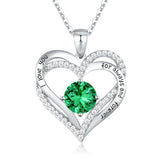 CDE Necklaces for Women Birthstone Pendant, Sterling Silver Love Heart Rose Gold Jewellery Gifts for Mum Her Wife Girlfriend Anniversary Birthday Mothers Day