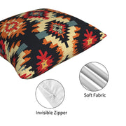 HOSTECCO Aztec Tribal Cushion Covers 45x45 cm Pack of 4 Ethnic Geometric Cushion Cases Western Decorative Pillow Cases for Sofa Bed