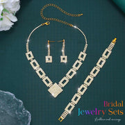 Zoestar Crystal Bridal Wedding Jewelry Set Rhinestone Necklace Earrings Sets Formal Costume Jewelry for Women and Brides