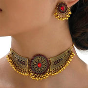 Indian Jewelry Sets for Women Indian Wedding Bridal Traditional Bohemian Jewellery Set Antique Oxidized Ethnic Party Prom Wear Statement Necklace Earring