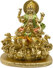 Hindu God Lord Surya Statue - India Home Temple Mandir Puja Idol Murti Pooja Item - Indian Diwali Holi Item Religious Handicraft Figurine