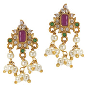 Aheli Wedding Wear Gold Tone Goddess Engraved on Coin Long Necklace Set South Indian Traditional Bollywood Fashion Jewelry Set for Women