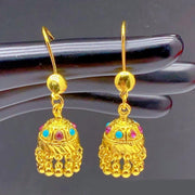 Women's Trend Gold Plated Indian Jhumka Earrings Geometric Dangle Banquet Fashion Jewelry Accessories Stylish Outfits Engagement Earrings