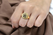 Engraved Hindu Jayanti Signet Ring - Personalized Hindu Ring - Indian Ring - Bold Statement Ring