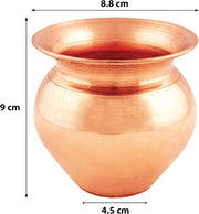 Shubhkart Copper Kalash Indian Lota for Festival Puja 8.5 x 8.5 cm (Medium)