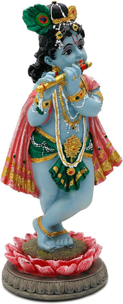 alikiki Hindu God Lord Krishna Statue - 8.3”H India Idol Krishna Figurine Puja Item Pooja Gift for Indian Diwali Home Altar Temple Mandir Meditation Room Yoga Studio Spiritual Decors