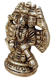 Crafts of India Lord Vishnu Small Brass Statue - Divine Décor, 3-inch Handcrafted Hindu Sculpture for Home Altar and Spiritual Spaces