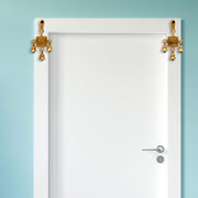 Brass Wall Door Hanging Spiritual Religious Sculpture Indian Antique Décor Showpiece Auspicious Symbol for Home Entrance Temple Puja Decoration Festivals Diwali and Gifting (Shubh Labh)