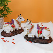 BangBangDa Hindu God Cow Nandi Figurines - 4.5