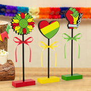 3 Pcs Happy Diwali Table Decorations Indian Festival of Lights Wooden Signs for Hindu Deepavali Party Decor (Diwali)