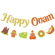 Happy Onam Banner, Hindu Harvest Festival Decorations, Indian Traditional Onam Party Decorations, pre-strung