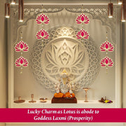 Kalakriti Lotus Artificial Garlands for Shivratri | Navratri | Floral Wall Hanging for Temple Decor | Lohri Pongal | Pooja Room | Back Dropper Showpiece for Home Indian Decoration (Lotus2)